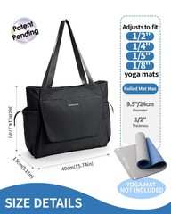 Yoga Mat Bag Tote Yoga Gym Bags For Women Men with Waterproof Wet Pocket & Ho…