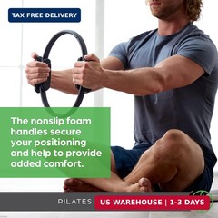 Gaiam Pilates Ring Fitness Circle – Lightweight & Durable Foam Padded Handles, F