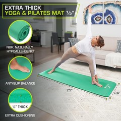ProsourceFit High Density Extra Thick 1/2-Inch 71-Inch Yoga Pilates Mat