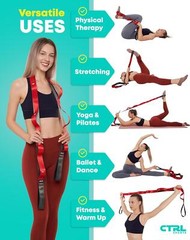 Stretching Strap With Loops – Non Elastic Stretch Band For Physical Therapy, For