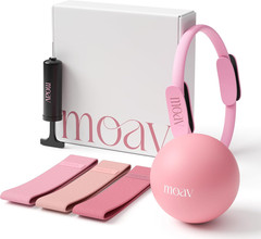 Premium Pilates Essentials Kit – 14″ Ring with Cushioned Handles, Mini Ball with