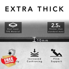 Karma Fitness 72″x32″ Grey Exercise Mat