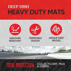 FlexToughXL All-Weather Rubber Floor Mats Full Set Waterproof Beige Car Truck