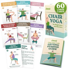 60 Chair Yoga Exercises – Gentle Workouts for 4″ x 6″ Cards, Green