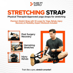 Pure PT Stretching Strap with 10 Loops – Non-Elastic – Physical Therapist-Approv