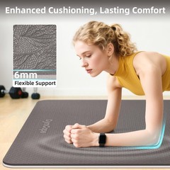 Extra Large Yoga Mat – 72″x48″ or 78″x57″, Non-Slip TPE Exercise Mat for & Me…