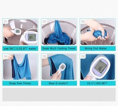 TANCANO Cooling Towel Microfiber Towels for Instant Relief 40”x12”, Blue