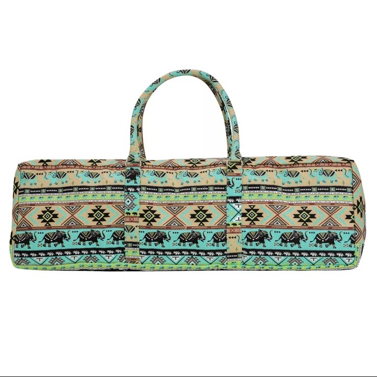 Yogi Path Yoga Mat and Gym Bag – Patterned Duffle Bag with Zipper and Pocket