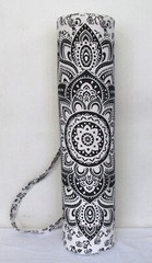 Indian Black Ombre Mandala Bag With Shoulder Strap Yoga Mat Carrier Yoga Bags US