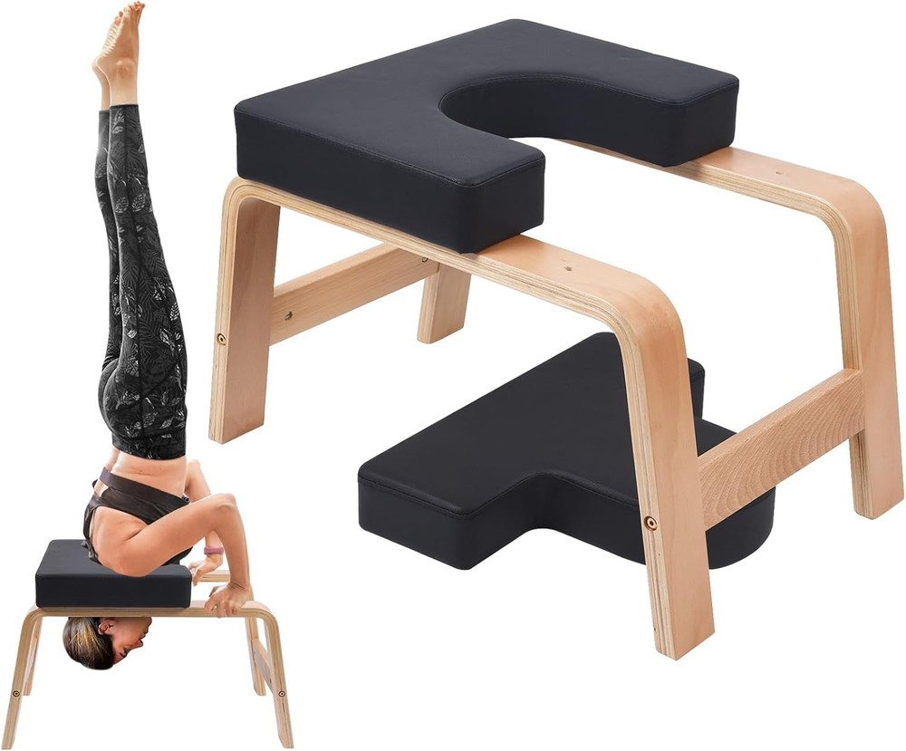 Yoga Headstand Bench, Yoga Inversion Chair, Headstand Trainer with Wood Frame US