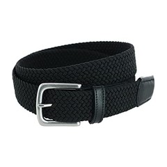 Trafalgar Riverside Solid Stretch Weave Belt 34 Black