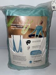 New In Package KURMA Aerial Yoga Hammock Kit Light Blue Premium Fabric
