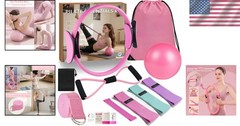 Eco-Friendly Pilates Equipment Set with Booty Bands & Figure 8 Resistance Band