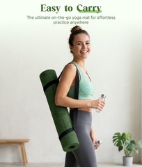 Thick 6mm Non-Slip Yoga Mat with Alignment Lines, 72″x24″, Carry Bag Included