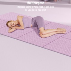 Foldable Yoga Mat Folding TPE Pilates Mat Non Slip Workout Mat Portable Exe TAQO