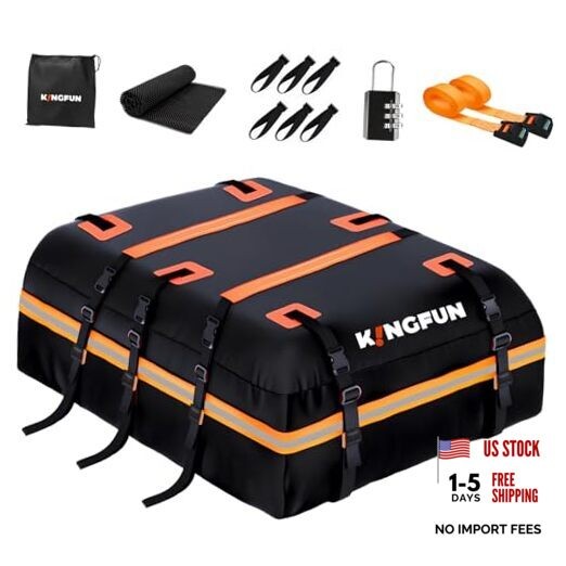 Car Rooftop Cargo Carrier Bag, Waterproof Car Roof Luggage 15 Cubic Feet