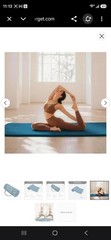 BalanceFrom Extra Thick 1in Yoga Mat 71×24 Navy Blue w/ Carrying Strap