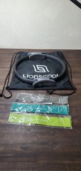 Lionscool 14″ Pilates Ring Plus Bands Circle Black w Exercise Wall Poster & Bag