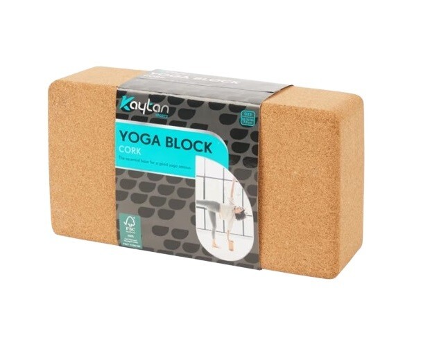 Kaytan Cork Yoga Block Brown Natural 1-Piece Fitness Pilates Meditation