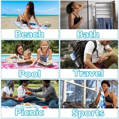 2 Pack Lightweight Thin Microfiber Beach Towel Sand Free Quick Dry Absorbent …