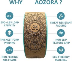 13″ Yoga Wheel 4 Pack Cork/Turquoise + Guide – Deep Stretch & Strength