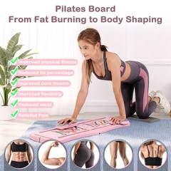 Pilates Board Reformer 6-In-1 Multifunctional Foldable Home Gym Ab Trainer Pink