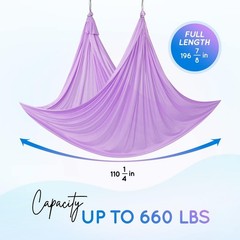 Aerial Yoga Hammock 5.5 Yards, 198 Inches Height Aerial Silks, Yoga Trapeze