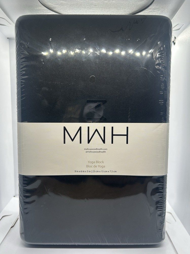 Melissa Wood Health 9″x6″x3″ Black Yoga Block Fitness Workout Exercise