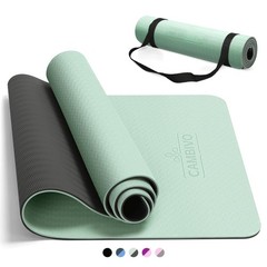 CAMBIVO Yoga Mat for Women Men Kids, 72″ x 72*24*0.24 inch, Mint Green+Gray