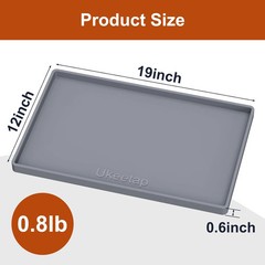 ukeetap Extra Thick Silicone Mat Waterproof with Raised Edge 19″ x 12″, BPA Free