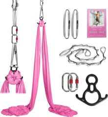 Aerial Silks Kit & Aerial Yoga Hammock – 11Yd Premium Fabric with Hardware – Eas