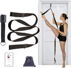 Stretching Strap with Door Anchor & Resistance Band – Improve Leg Stretch Flexib