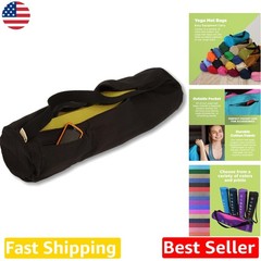 Organic Cotton Yoga Mat Bag – XL Breathable, Zippered Pocket, 30″ Strap