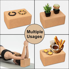Bloque Yoga Corcho Natural Premium Accesorios Eco Pilates Estiramiento Yoga
