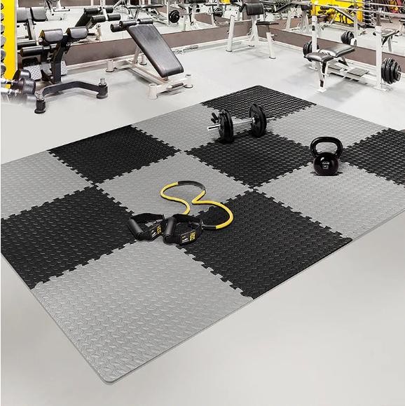 16 Pcs 30x30cm Interlocking EVA Foam Yoga Gym Mat Non-Slip Shockproof Flooring