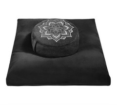Meditation Zafu Cushion Set W/ Buckwheat Hulls & Memory Foam Ergonomic Support