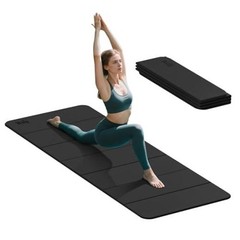 Foldable Yoga Excercise Mat 71″L x 24″W, Odourless Light Weight 75″Lx32″W Black