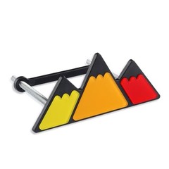 Tri-Color Car Emblem for Mesh Gille,Waterproof Car Emblems and Badges Orange