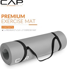 CAP Barbell 1/2-Inch High Density Exercise Yoga Mat with Strap