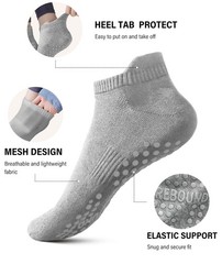 DIBAOLONG Pilates Socks with 8-10, 3 Pair With Grips (1grey+1white+1pink)