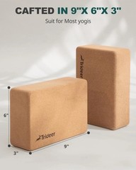 Cork Yoga Blocks 2 Pack – Eco-Friendly Non-Slip High Density for Yoga