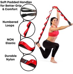 Non-Elastic Stretching Strap with Loops – Yoga & Physical Therapy Equipment for