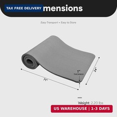 BalanceFrom Yoga Mat, 1-Inch Extra Thick High Density Exercise Mat, Anti-Tear Ex