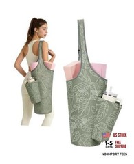 Yoga Mat Bag for Women with Drawstring Pocket & Inner Pocket, Yellow green
