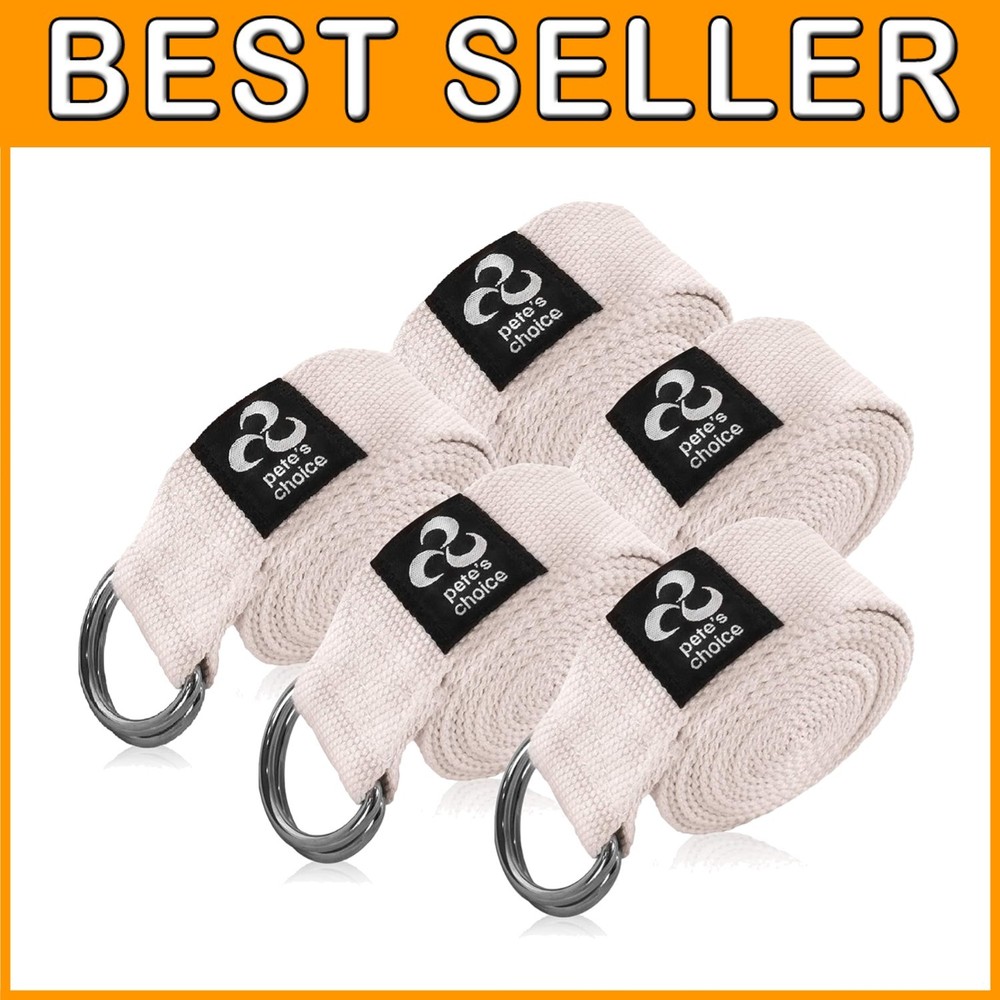 Yoga Straps 5-Pack Set | Adjustable 8ft Belts for Stretching