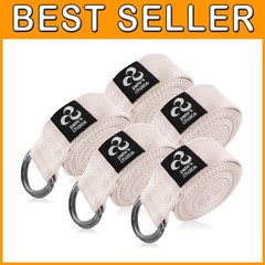 Yoga Straps 5-Pack Set | Adjustable 8ft Belts for Stretching