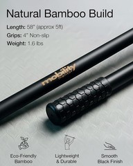 Bamboo Dowel Rod Stretching Stick 5ft with Videos
