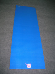 Aurorae Classic Blue Extra Thick Yoga Exercise Mat 72 Long with Carrying Bag
