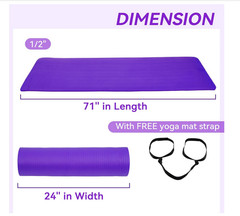 Fitvids Yoga Mat, 1/2-Inch Extra Thick High Density Exercise Mat