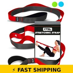 CTRL Sports Stretching Strap with Loops – Non Elastic Yoga Strap